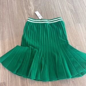 4SI3NNA Green A-Line Pleated Skirt